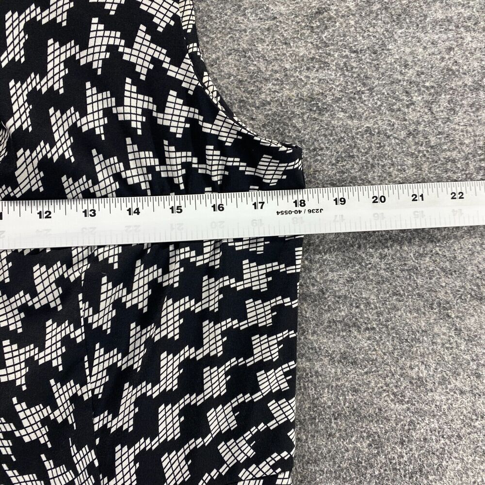 AB Studio Dress Women L Large Black Geometric Sheath Midi Sleeveless Round Neck - Picture 3 of 7